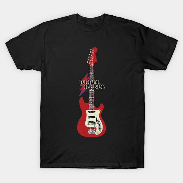 Rebel Rebel Electric Guitar T-Shirt by Daniel Cash Guitar